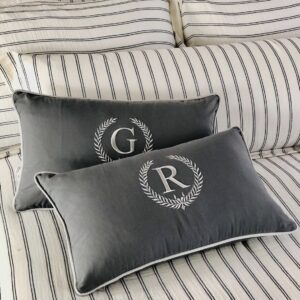 Almofada Personalizada Cinza e Branca
